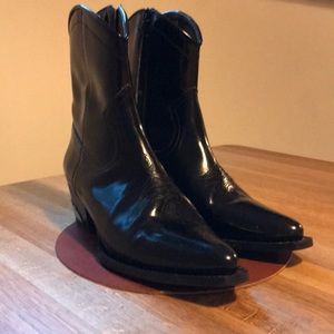 Black Zara Cowboy Boots! Like Alexa Chung’s!